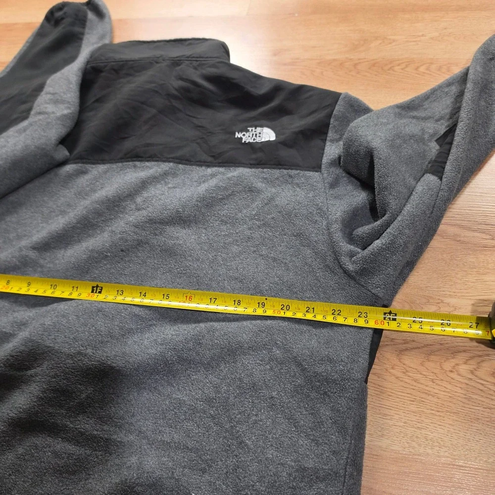 The North Face Fleece Jacket Mens 2XL Gray Black Full Zip Denali Active Outdoor